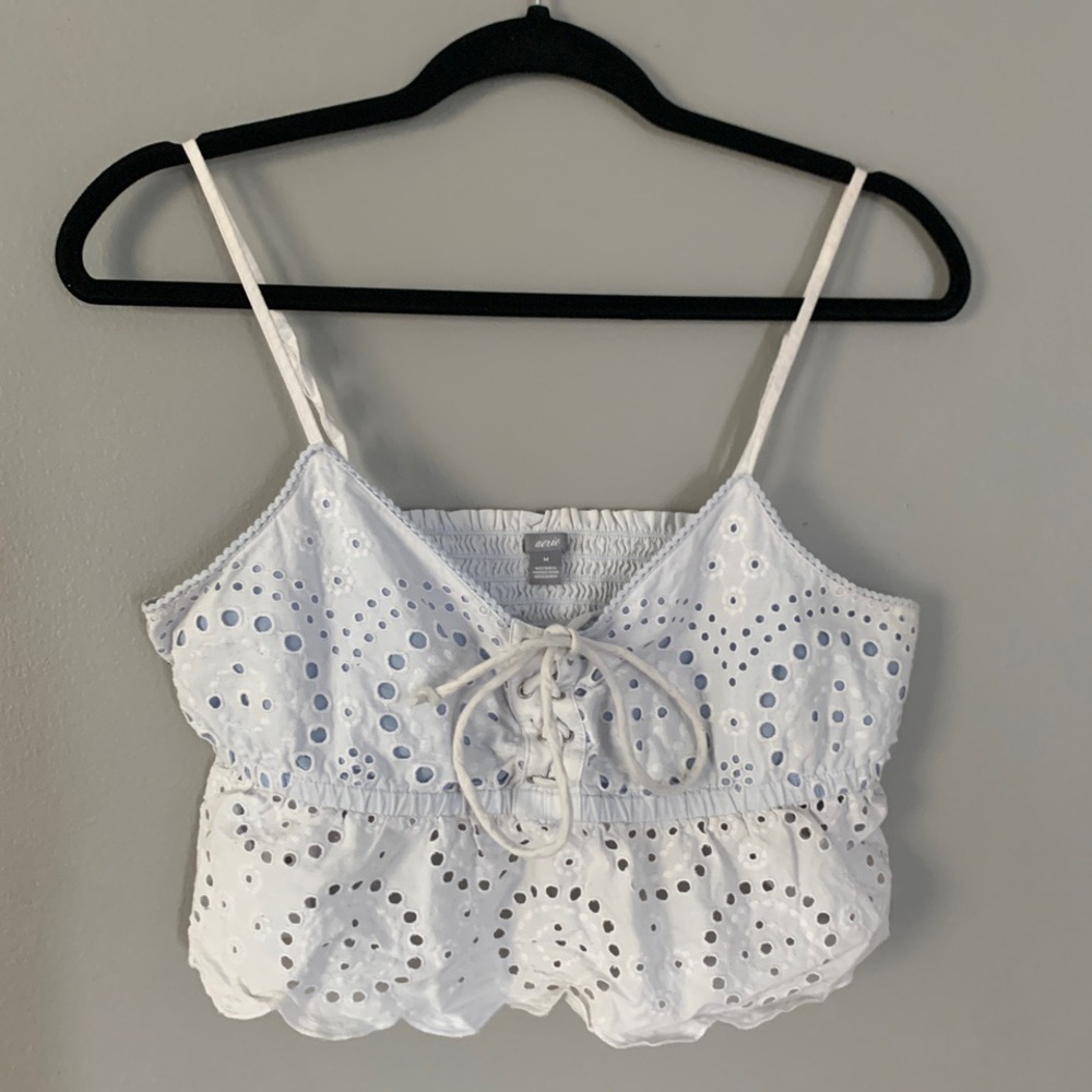 Baby Blue Aerie Cropped Tank - Picture 1 of 4